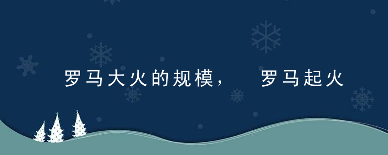 罗马大火的规模， 罗马起火的原因